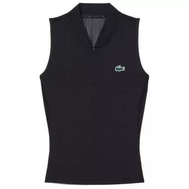Lacoste Dames Tennispolo Mouwloos Zwart