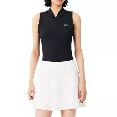 Lacoste Dames Tennispolo Mouwloos Zwart
