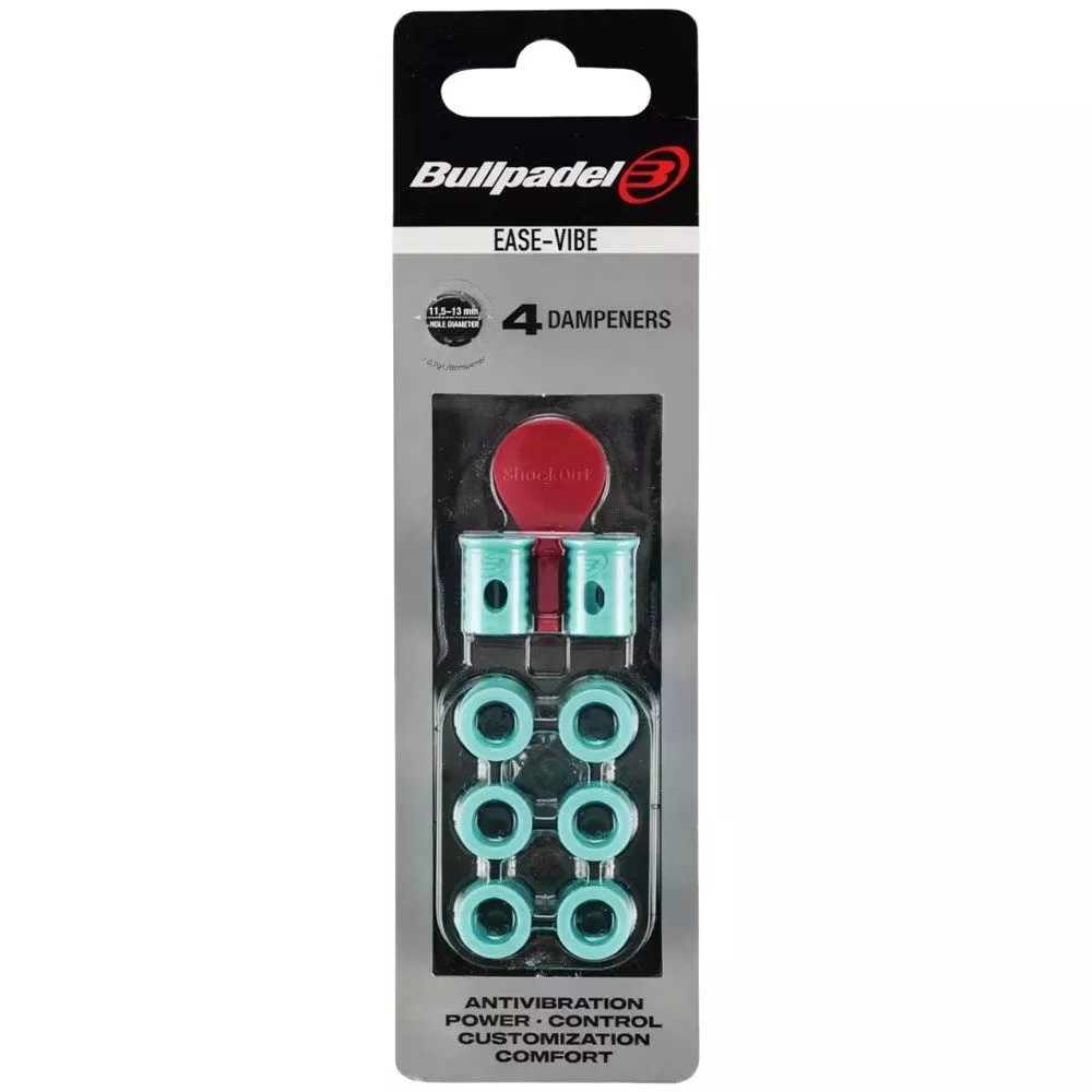Bullpadel Ease Vibe Padel Dempers x4 - Blauw Turkoois