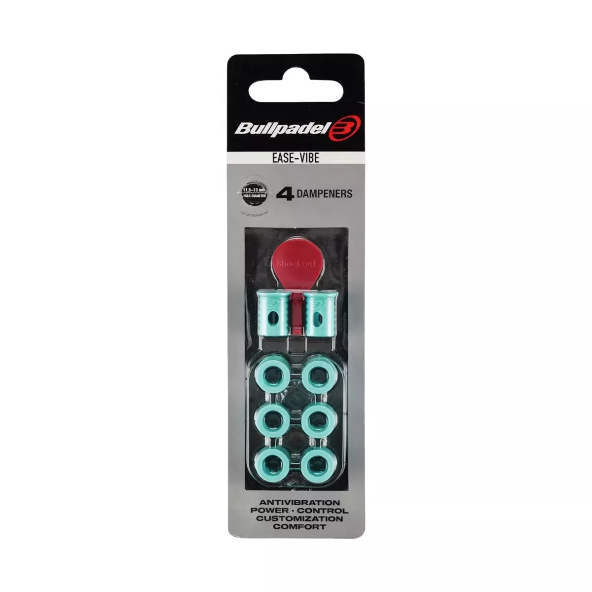 Bullpadel Ease Vibe Padel Dempers x4 - Blauw Turkoois