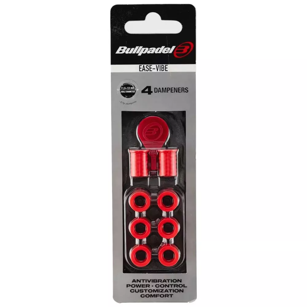Antivibrateurs Bullpadel Ease Vibe x4 Rouge