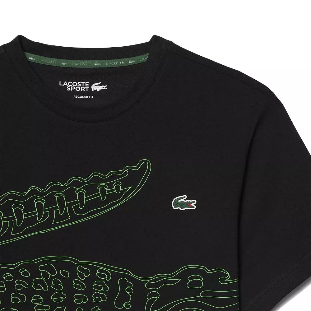 T-shirt Lacoste Sport Ultra Dry Imprimé Crocodile Noir / Vert