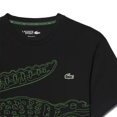 T-shirt Lacoste Sport Ultra Dry Imprimé Crocodile Noir / Vert