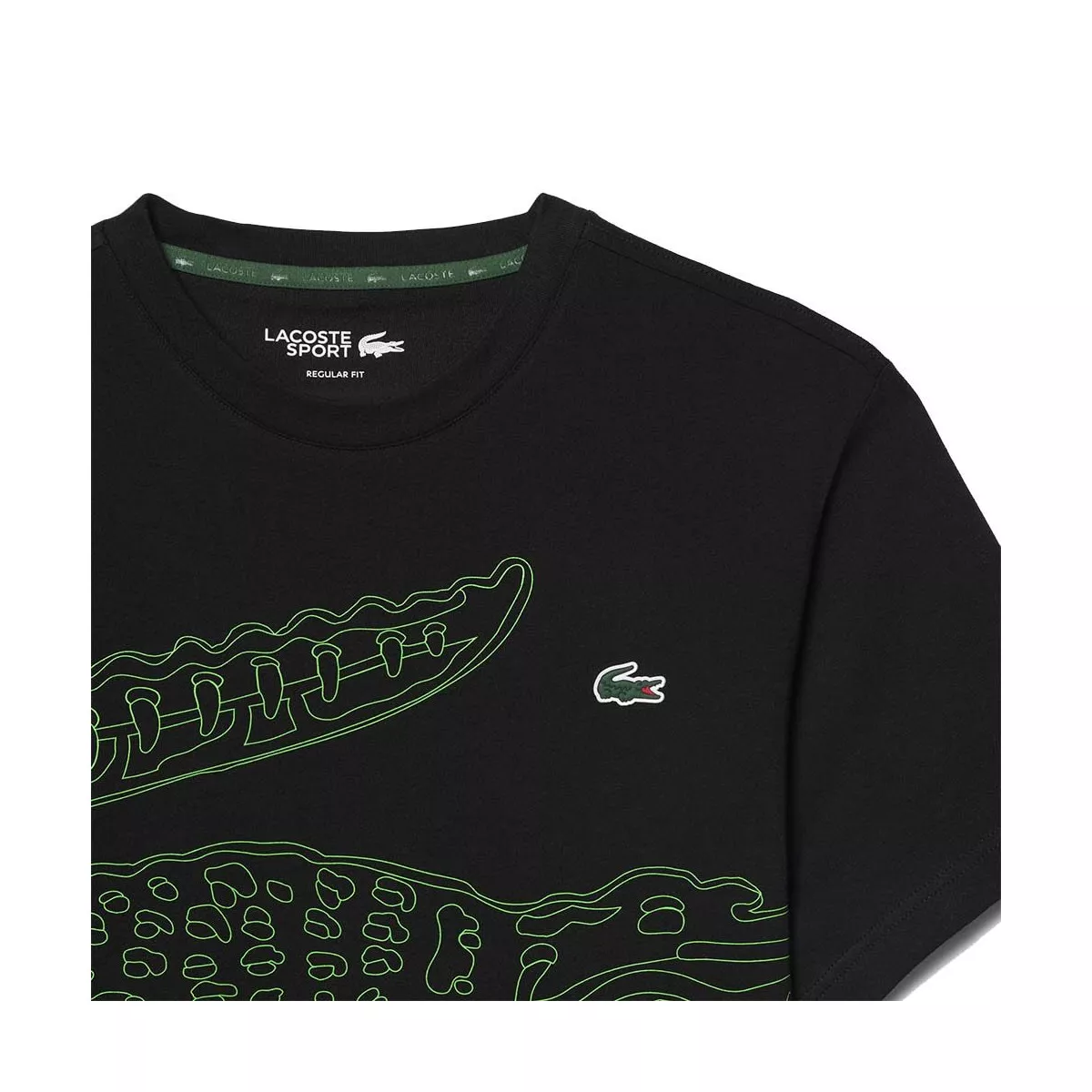 T-shirt Lacoste Sport Ultra Dry Imprimé Crocodile Noir / Vert
