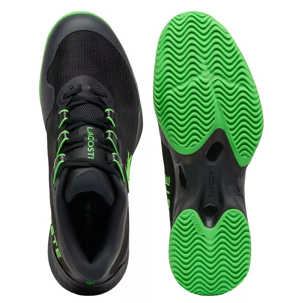 Chaussures Lacoste AG-LT Ultra Clay Court Terre battue Noir / Vert
