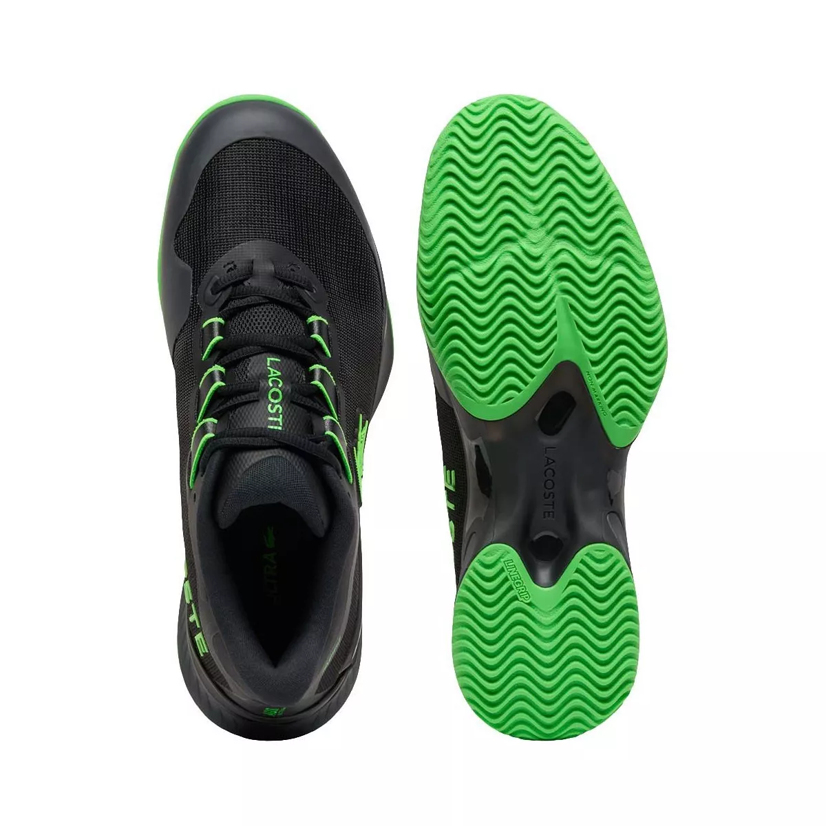 Chaussures Lacoste AG-LT Ultra Clay Court Terre battue Noir / Vert