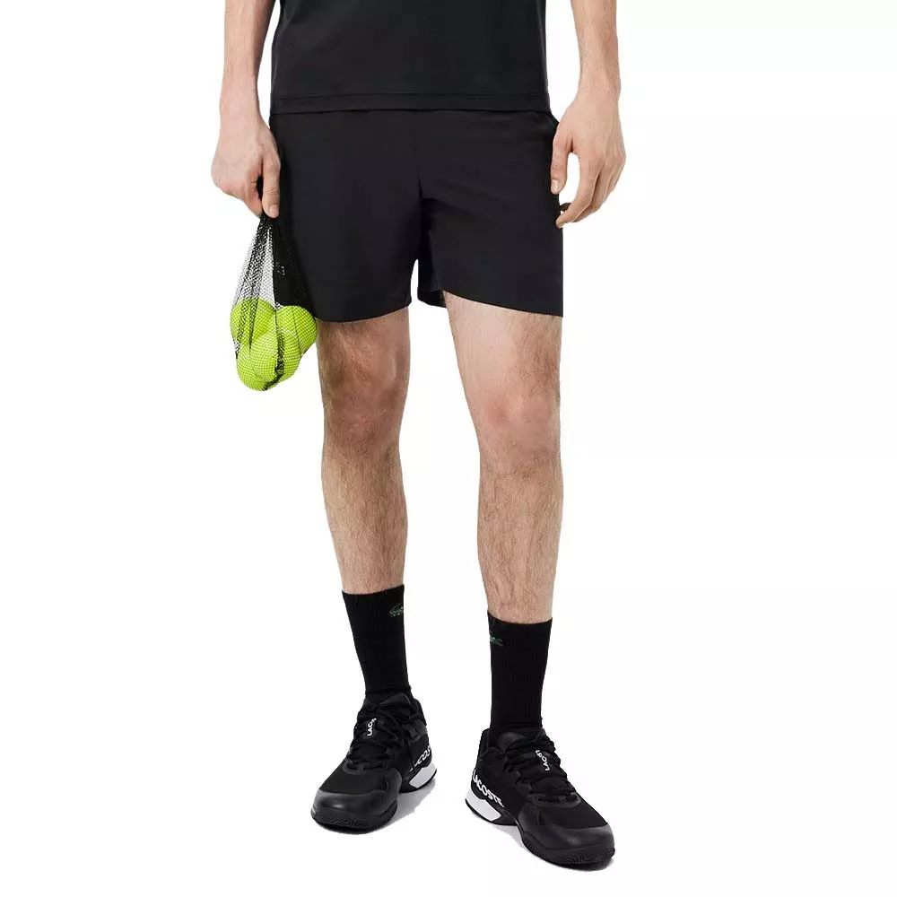 Short Lacoste Tennis Ultra Dry Réfléchissant Noir