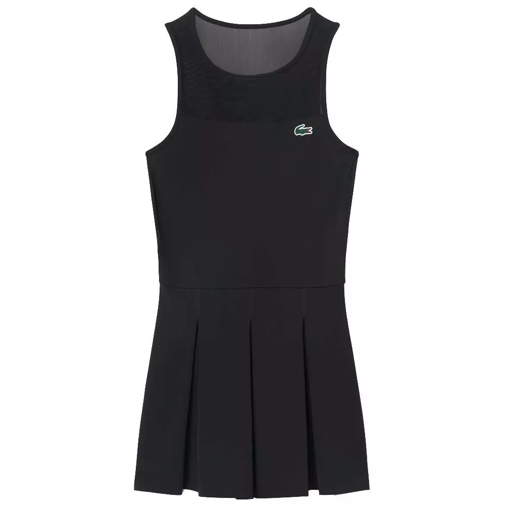 Lacoste Tennis Geplooide Jurk Zwart
