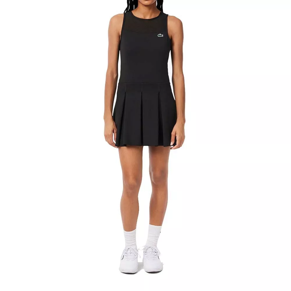 Lacoste Tennis Geplooide Jurk Zwart