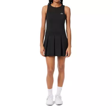 Lacoste Tennis Geplooide Jurk Zwart