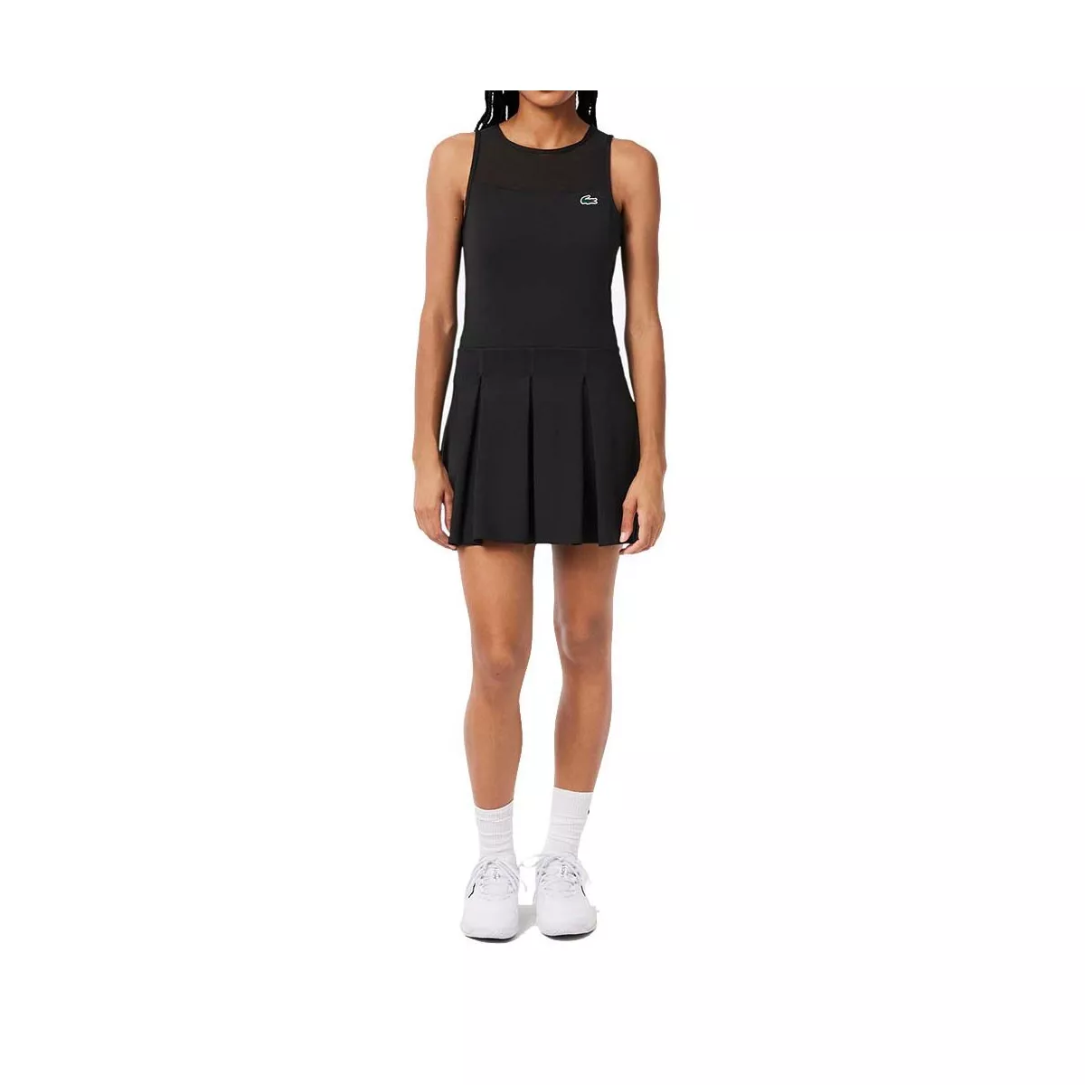 Lacoste Tennis Geplooide Jurk Zwart