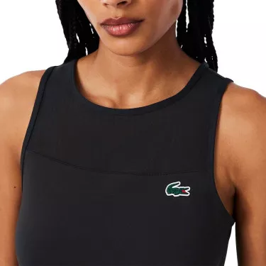 Lacoste Tennis Geplooide Jurk Zwart