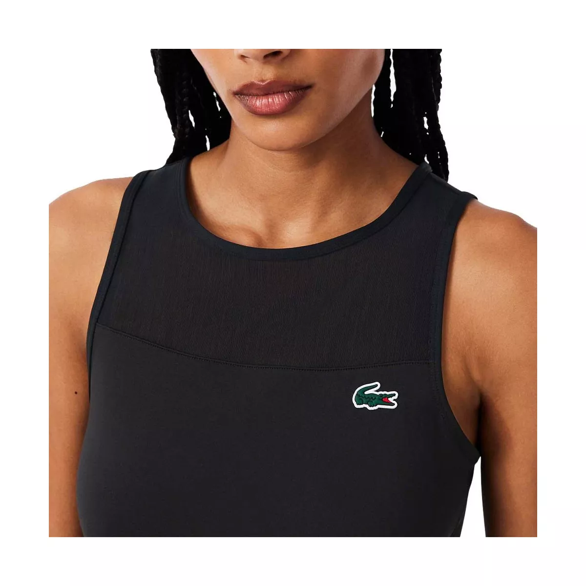 Lacoste Tennis Geplooide Jurk Zwart