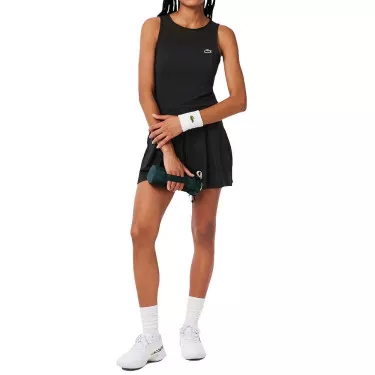 Lacoste Tennis Geplooide Jurk Zwart