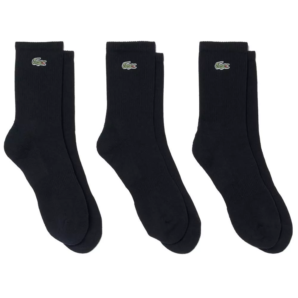 Lacoste Sport Lange Sokken Zwart (3 paar)
