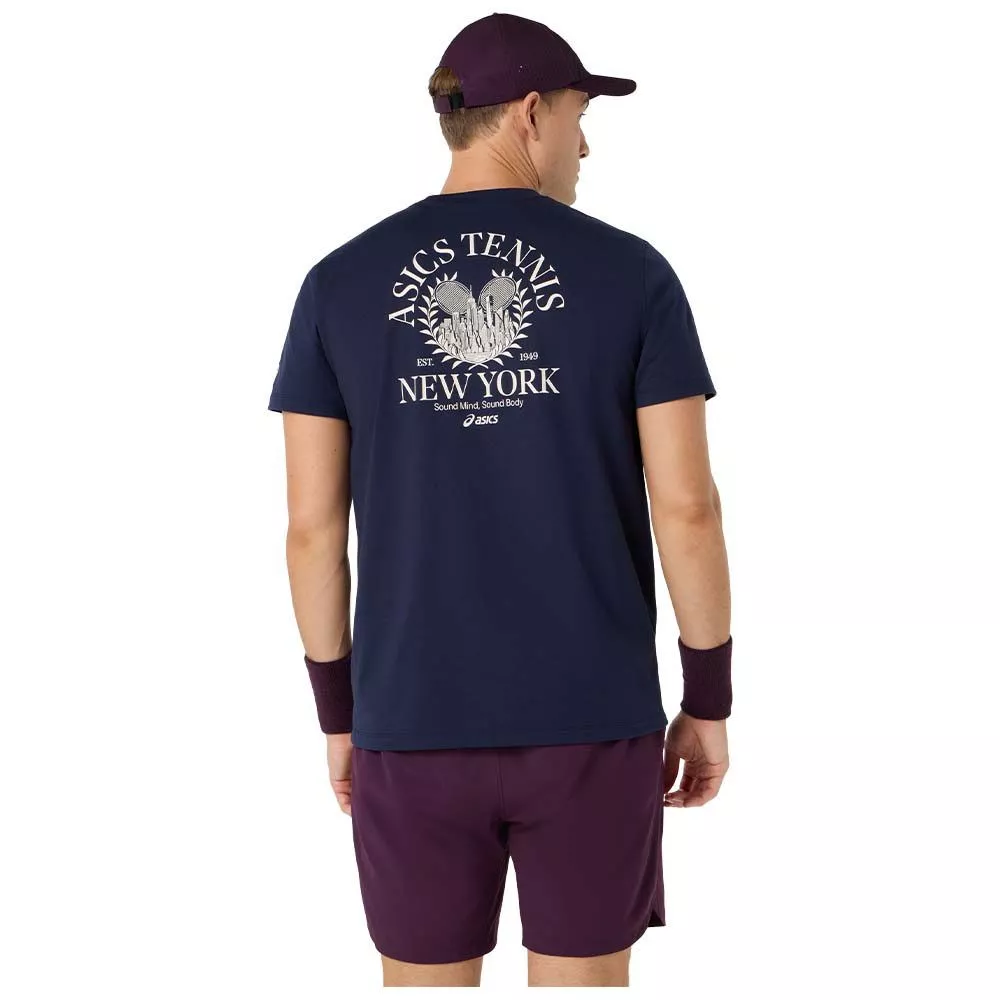 Asics Game Seasonal Graphic T-Shirt Marineblauw
