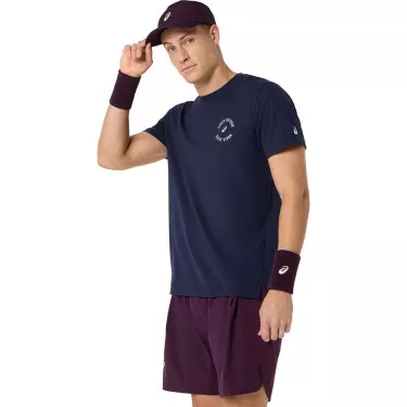 Asics Game Seasonal Graphic T-Shirt Marineblauw