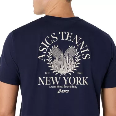 Asics Game Seasonal Graphic T-Shirt Marineblauw