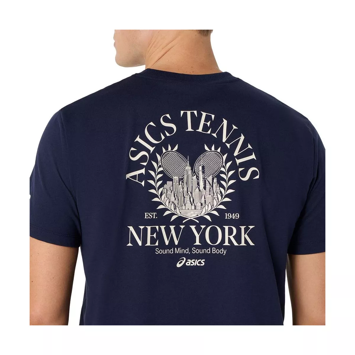 Asics Game Seasonal Graphic T-Shirt Marineblauw