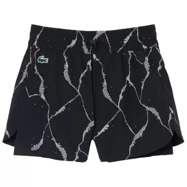 Lacoste Tennis Damesshort Reflecterende Print Zwart