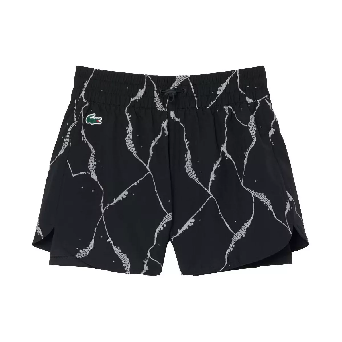Lacoste Tennis Damesshort Reflecterende Print Zwart