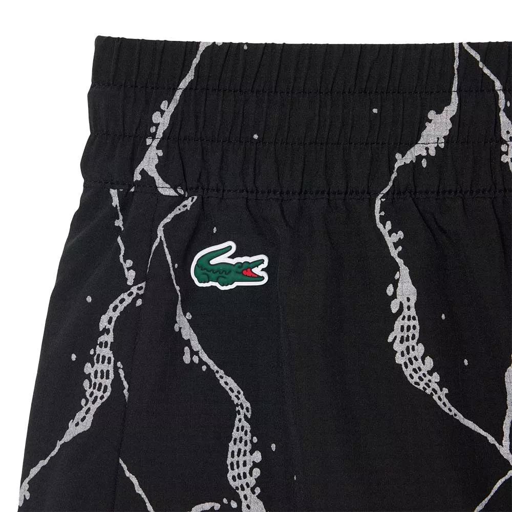 Lacoste Tennis Damesshort Reflecterende Print Zwart