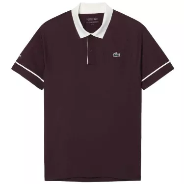 Lacoste Tennis Polo Novak Djokovic On Court Bruin / Wit