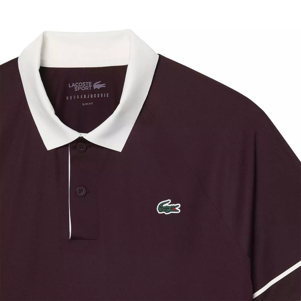 Lacoste Tennis Polo Novak Djokovic On Court Bruin / Wit